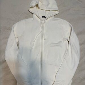 Brandy Melville Knit White Hooded Sweater